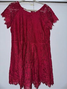 Free People Mini Red Lace Dress